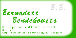 bernadett bendekovits business card